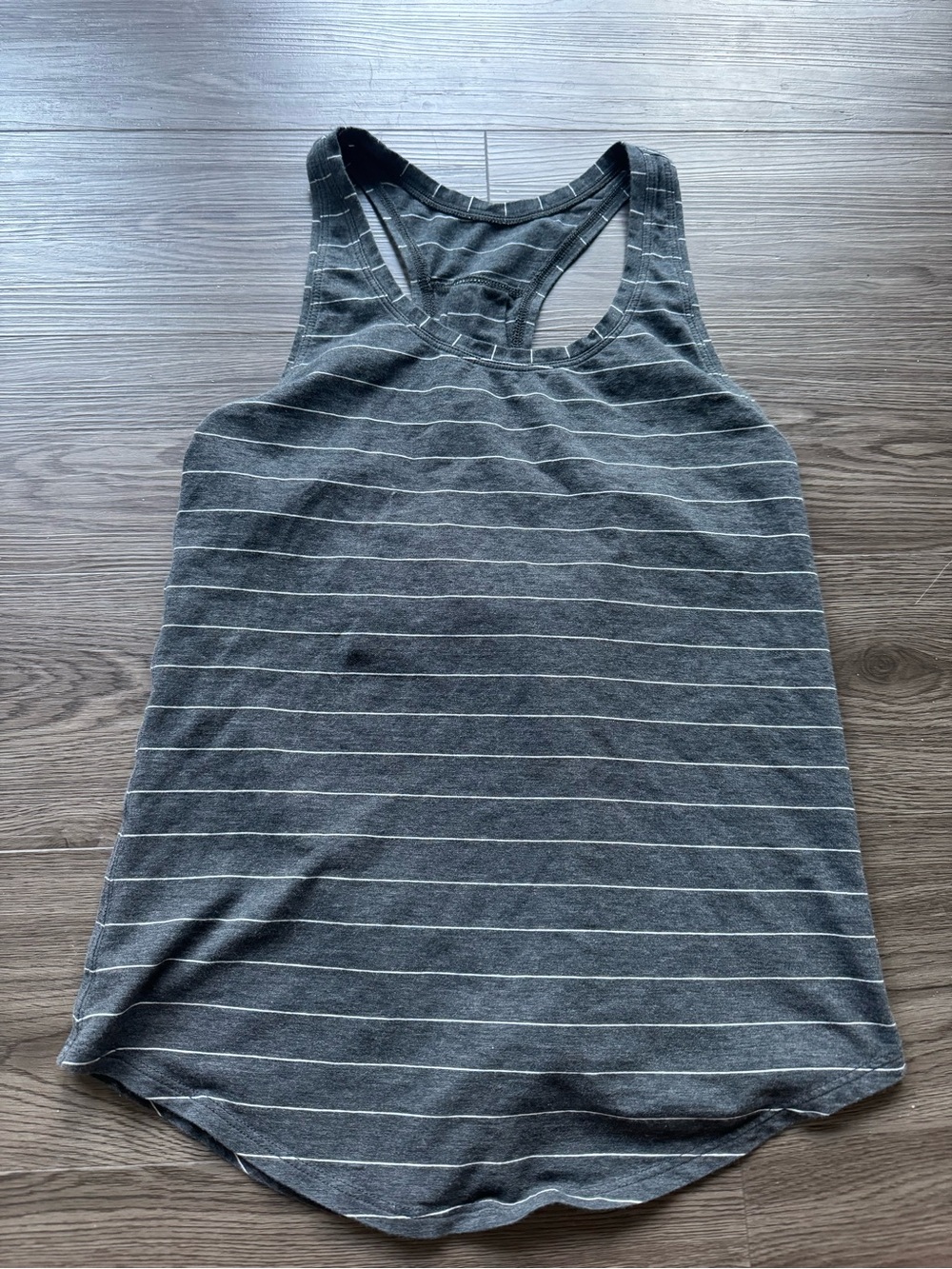 lululemon athletica Gray Striped Racerback Tank Top